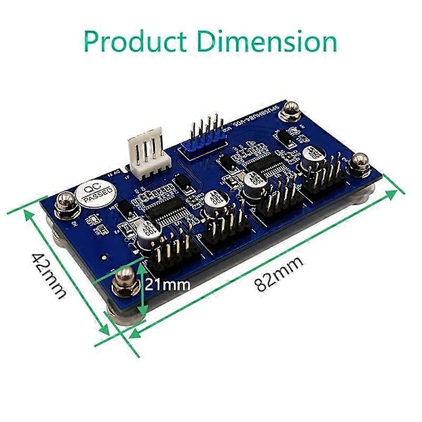 Magnetisk 9-Pin 1 In 4 Ut USB 2.0 Hub Adapter Expansionskort med SATA-kabel