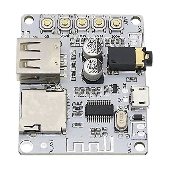 2 stk Bluetooth Audio Mottakerkort Med Usb Tf Kortspor Dekoding Forforsterker Utgang A7-004 5v Wi