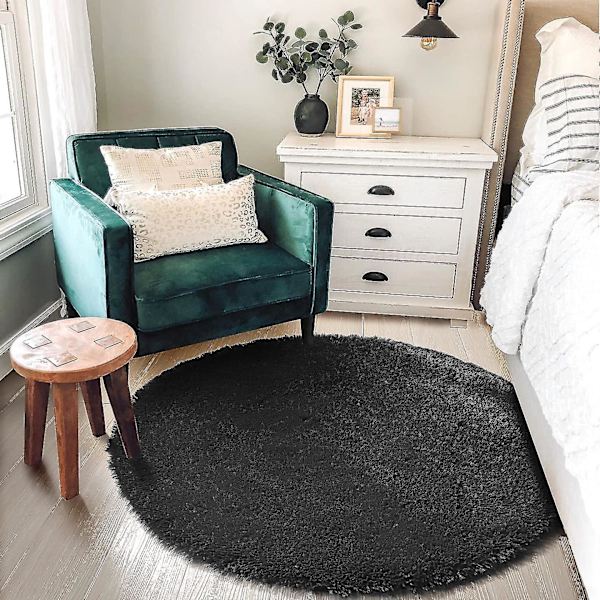 Tflycq Pehmeä Pyöreä Matto Makuuhuoneeseen, Nallekarhumainen Ympyrämatto 4'x4' Lastenhuoneeseen, Karvainen Matto Teini-ikäisten Tyttöjen Huoneeseen, Nukkainen Ympyrämatto Vauvanhuoneeseen, Nukkainen P