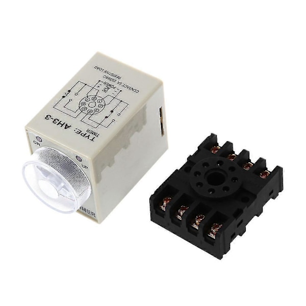 DC 12V 0-30 Sekunder 30s Elektrisk Forsinkelsestimer Tidsrelé DPDT 8p M/ Sokkel