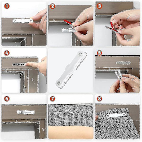 Förpackning med 22 magneter för flugnät, självhäftande magnetremsor, permanenta magneter för flugnät för hemmet -N2679