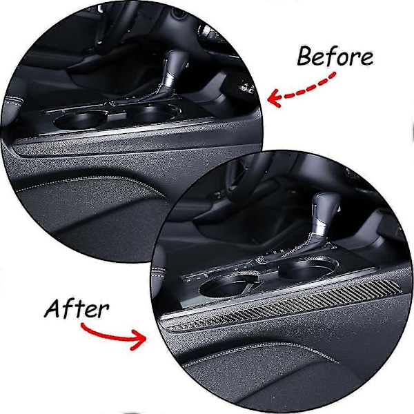 Til 11. 2022 Kulfiber Central Kontrol Gear Sidepanel Trim Cover Sticker Interiørtilbehør, b