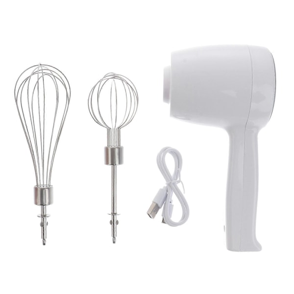 1 st Elektrisk Handmixer Uppladdningsbar Sladdlös Rostfri Äggvisp