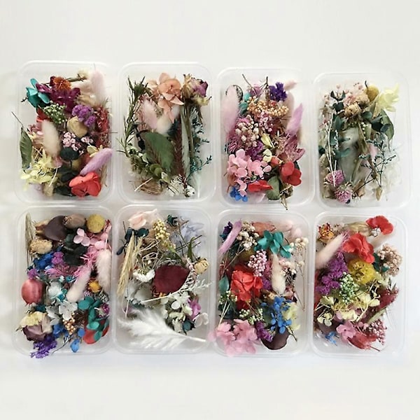 1 Æske Tørrede Blomster Letvægts Tilfældig Stil Tørrede Blomster Smukke Tørrede Blomster til Håndlavede Lys