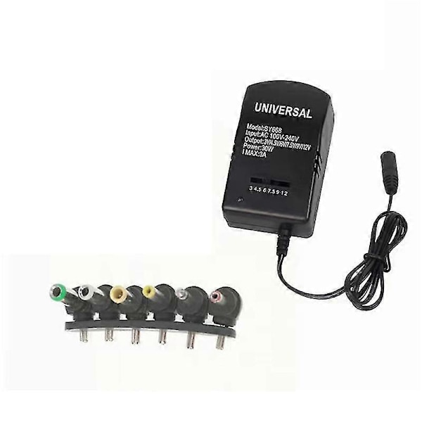 30W 3A Justerbar Multi-Spänningsomvandlare 220V Till 12V DC 9V 6V 5V 3V Strömadapter EU