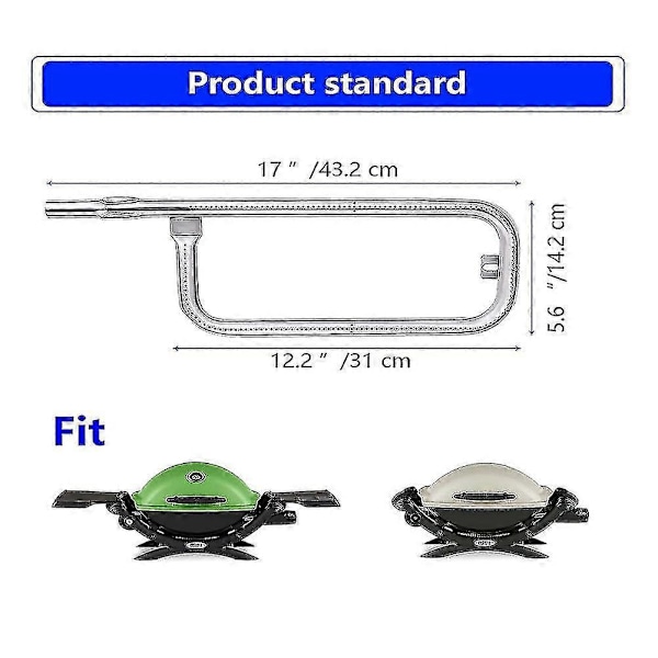 Rustfrit Stål Grillbrænder Rør 60040 Reservedele Til Q100, Q120, Q1000, Q1200, 386002, 516002, 516001, 50060001