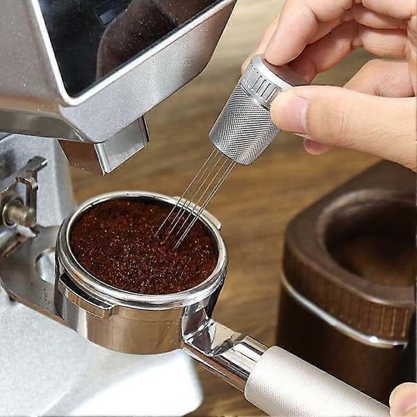 Espresso Kaffeomrører Kaffetamper Nåler Espresso Tamper Kaffedistributør Pulverjevner For