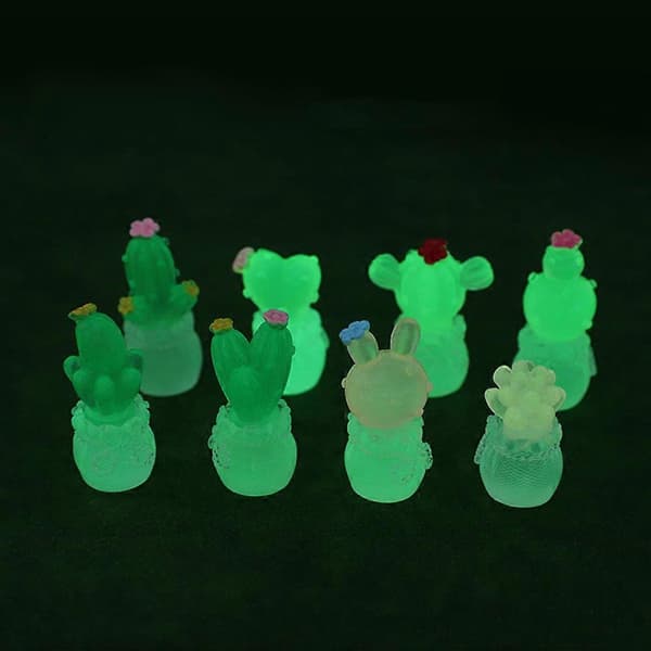 4 st Mini Kaktusfigurer Dockhus Växtsimulering Ökenväxter Samlarobjekt Ornament