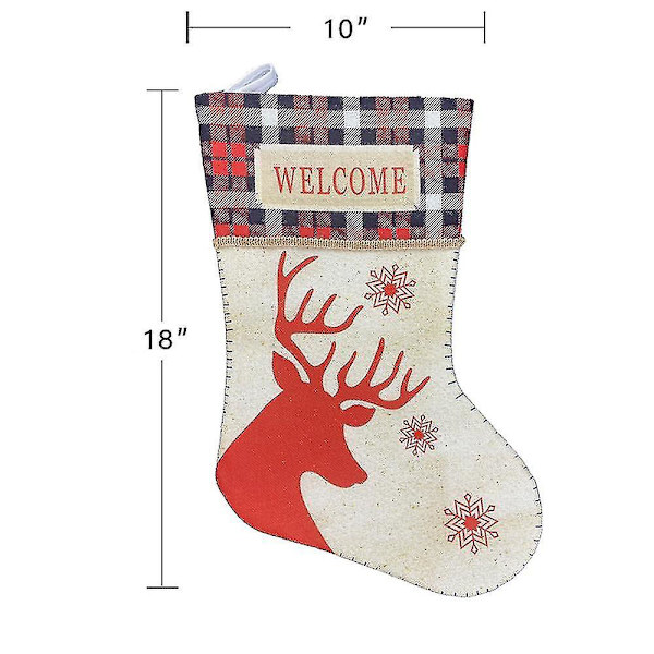 Klassisk Stor Julstrumpa 45 cm för Juldekoration Hemma Red