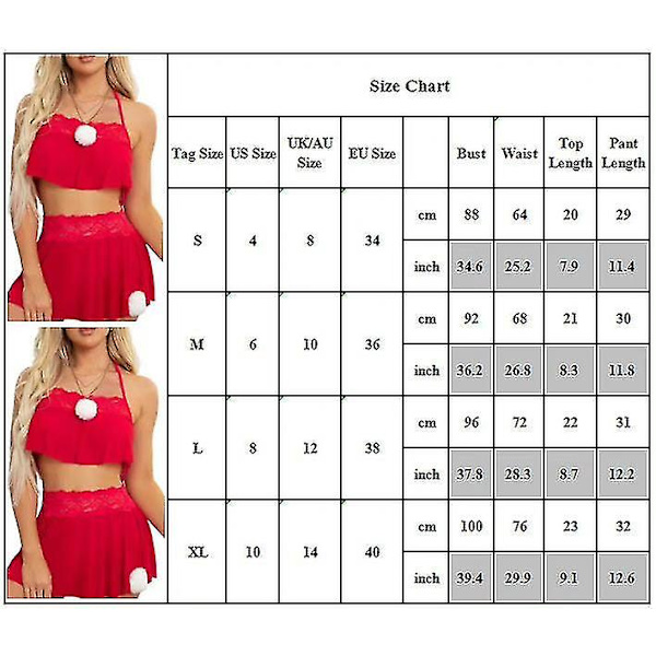 Jul Dam Sexig Halter Crop Top Kjolar Set Sovkläder Erotisk Underkläder L