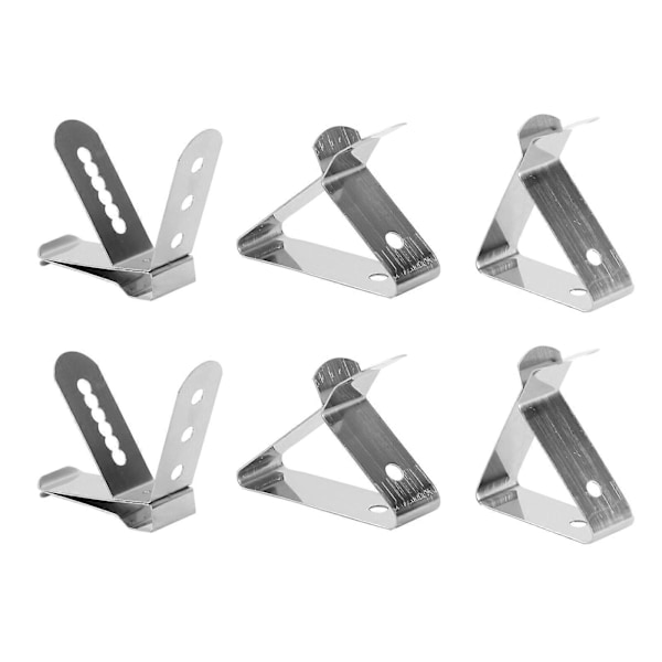 6 stk. Termometerholder i rustfritt stål, drikkekopp, probe-klips holder, bordplate gadget (sølv)