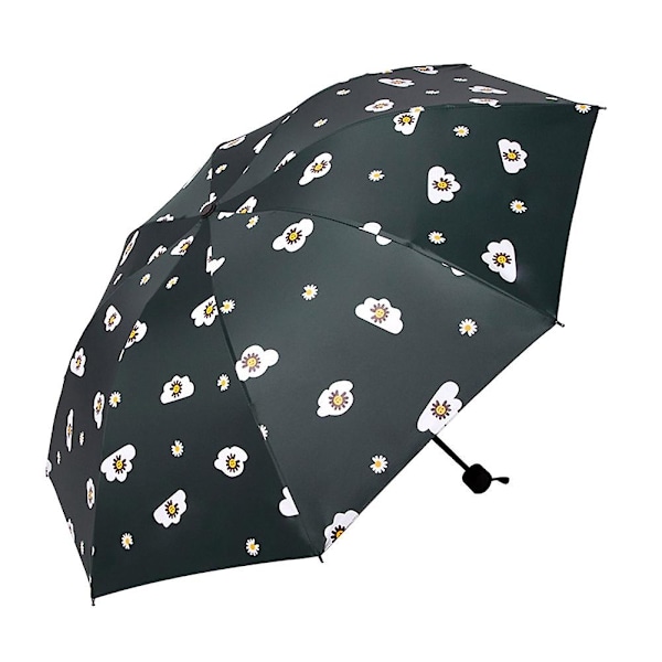 Foldbar Marguerite Gulerod Print Anti Uv Vindtæt Vandtæt Paraply Parasol