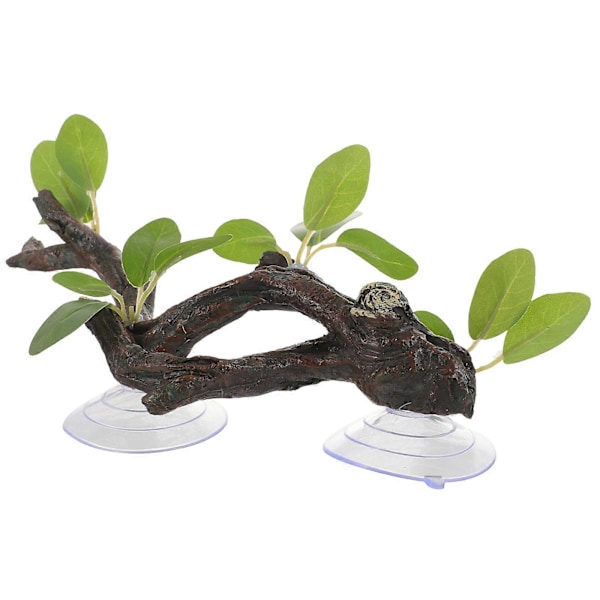 Terrarium Kunstig Gren Dekor Reptil Hvile Falsk Gren Akvarium Resin Gren Dekor med Sugekopp