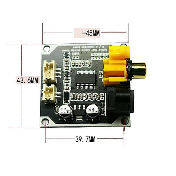 Fiber Coaxial Decoder Board 24bit 192khz Digital Audio Optisk Fiber Coaxial Signal Input Stereo Ou