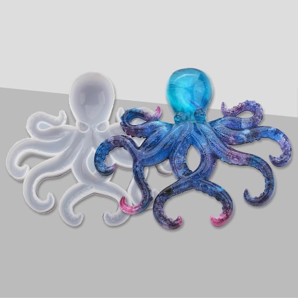 DIY Blæksprutteform Klar Tekstur Silikone Håndlavet Dyr Resin Form til Børn