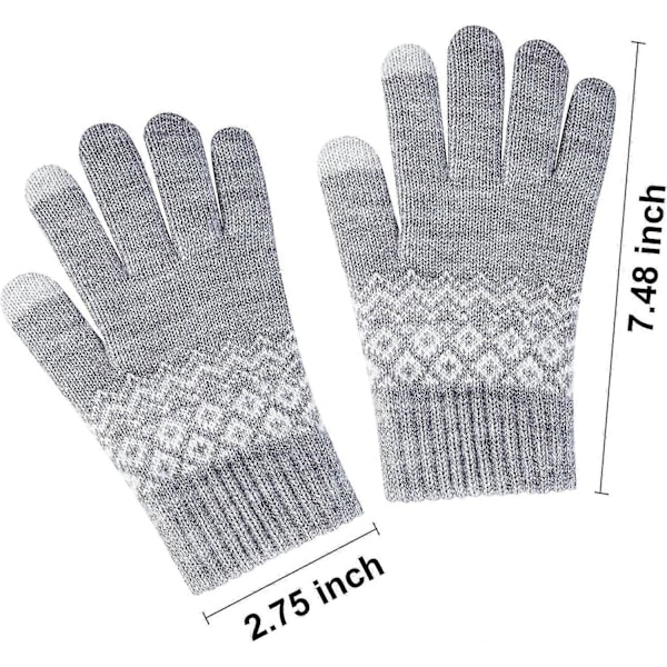 2 Par Acsergery Dam Vinter Touch Screen Handskar Varma Stickade Termiska Handskar Tjockare Gåva