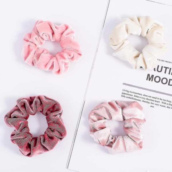 Blush Tema Hår Scrunchies Fløjl Elastikker Pink Elskere Scrunchy Hårelastikker Bløde Hårbånd Hår Elastikker H