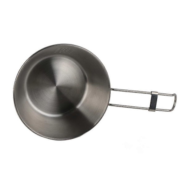 Camping Foldeskål Rustfrit Stål Multipurpose Bærbar Foldbar Skål til Picnic BBQ 300ml