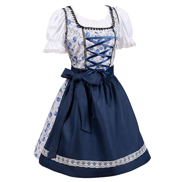 Nyöritettävä Oktoberfest-mekko esiliinalla, perinteiset baijerilaiset olutjuhla-asut, saksalaiset Dirndl-juhlamekot L