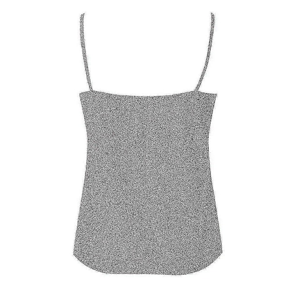 Naisten glitteri olkaimelliset topit seksikäs kimalle Cami Swing -liivi yökerhoon Pink 3XL