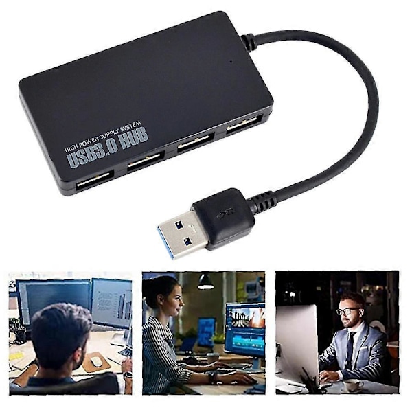 USB 3.0 Hub Höghastighets USB3.0+USB2.0 Hub Extern 4-portars Adapter Splitter För Laptop Stöd Window