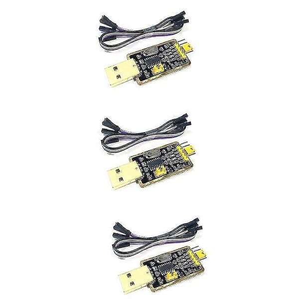 3 stk. Ch340g Rs232 Usb til Ttl Konverter Modul Uart Seriel Port Stc Dowanloader Programmer Børste Upg