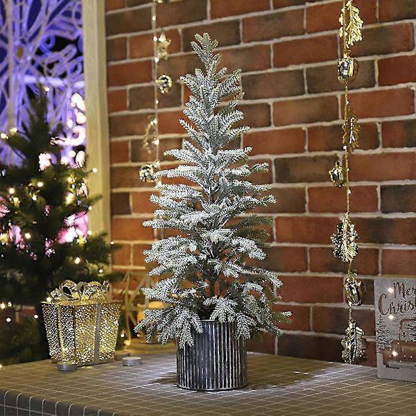 Flocking Kunstigt Juletræ Desktop Cedar Juletræ E