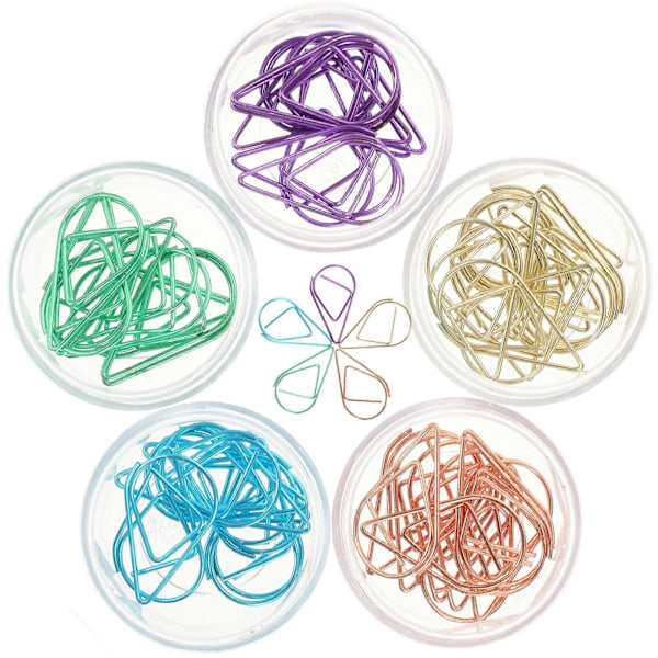50 stk. Kreative papirclips Udhulet papirclips Søde papirclips Farvede filpapirclips