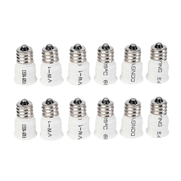 12-pack E12 till E14 Vit Glödlampa Konverterare LED Ljushållare Lampa Adapteruttag Växlare Hög Kvalitet