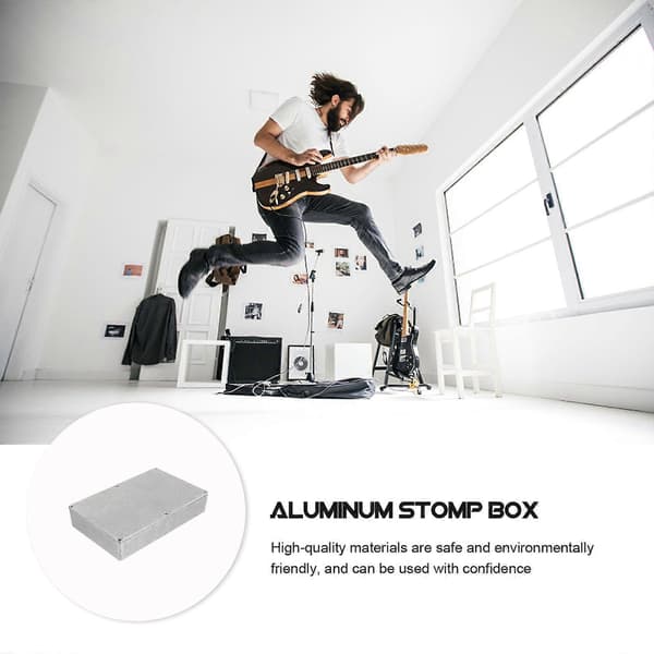 1 stk. Aluminium Stomp Box Kasse Gitarpedal Kabinett Erstatning (Sølv)