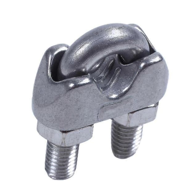 6mm 1/4 tommer rustfrit stål wire reb kabel klemmer 12 stk