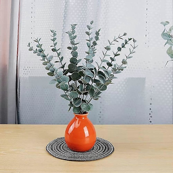 60 stk. Eukalyptus Stængler Dekor Kunstige Eukalyptusblade Falske Grene Til Bryllups Blomsterarrangement