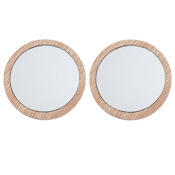 2 KPL Elm Mini Meikkispeili 6,5 cm 7,5 cm Pyöreä Kannettava Taskupeili