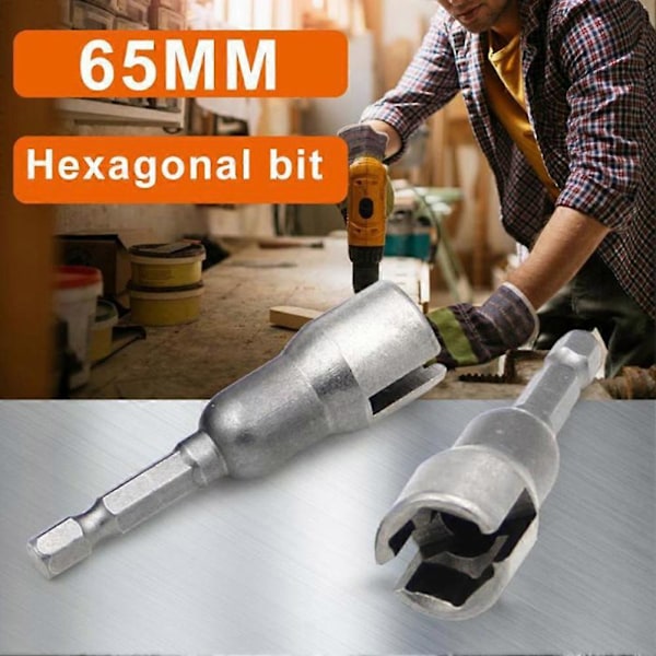 65mm Slisset Bolt Elektrisk Skrutrekker Sommerfugl Hull Hex Skaft Pipe Nøkkel