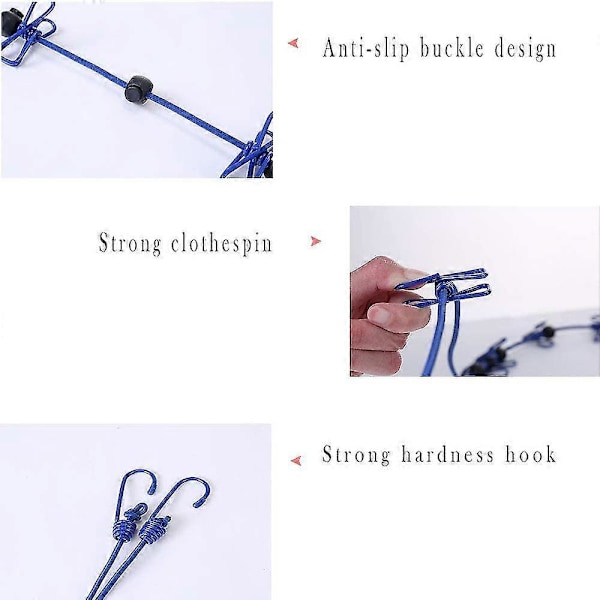 2-pack klädstreck, elastiskt justerbart bärbart klädstreck för resor