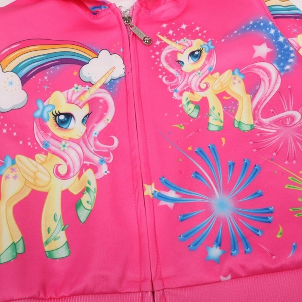 little coats tyttöjen vaatteet lasten vaatteet my moana lasten takit tytöille yksisarvinen hevonen talvi vetoketjullinen neuletakki Hupullinen takki Pink 4