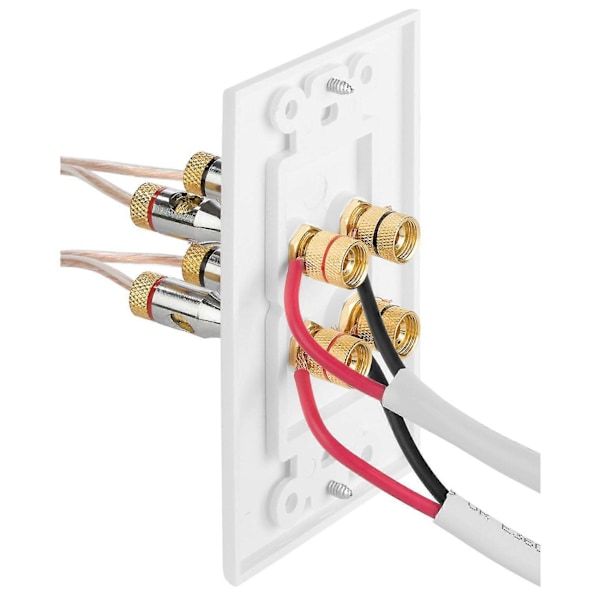 2x 4-polet høyttalerveggplate Hjemmekino veggplate Lydpanel for 2 høyttalere