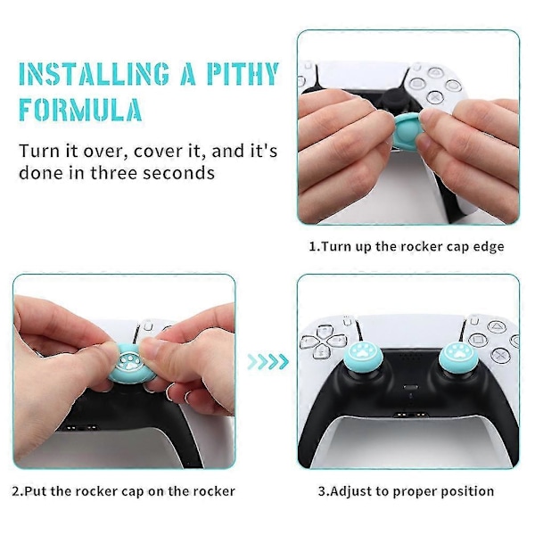 6 stk. Paw Thumb Stick Grip Cap Cover til Ps3// / / 360 Controller Joystick Case Tilbehør(b)
