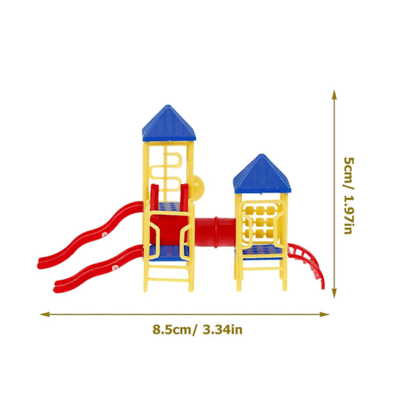 1 Sett Mini Lekeplass Modell Mini Barnas Lekeplass Modell Miniatyr Sandbord Dekor