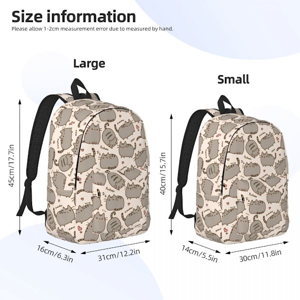 Kawaii Pusheen Ryggsäckar För Flickor Söta Katter Skolväska Mellanstadiet Högskola Skola Student Bokväska Tonåringar Dagsryggsäck Gåva style 1 45x31x16 cm
