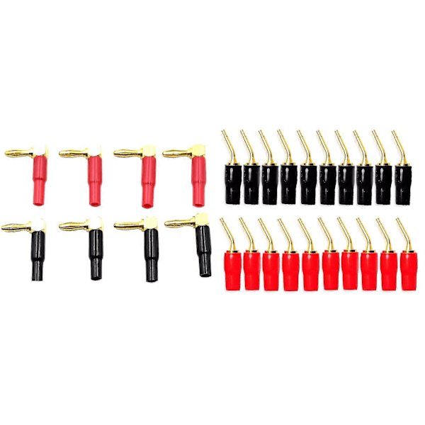 20 stk. 2 mm bananstikstift skruetype med 8 stk. 4 mm bananstik højttalerkabel konnektoradapter