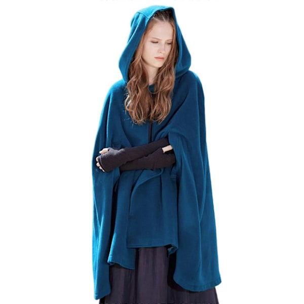 Dam Huva Kappa Poncho Jacka Stor Ledig Ytterkläder Vinter Blue M