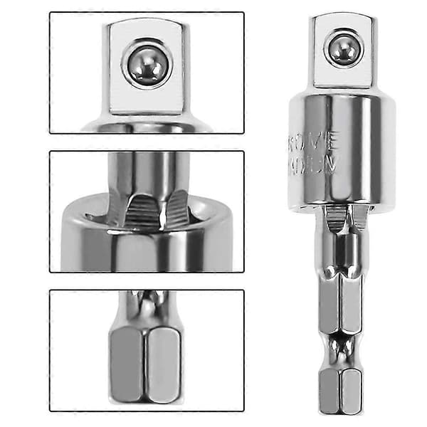 3-pakning Slagfast Socket Adapter 360-graders Universalledd Svivel Socket Sett, Socket Til Drill Adapter
