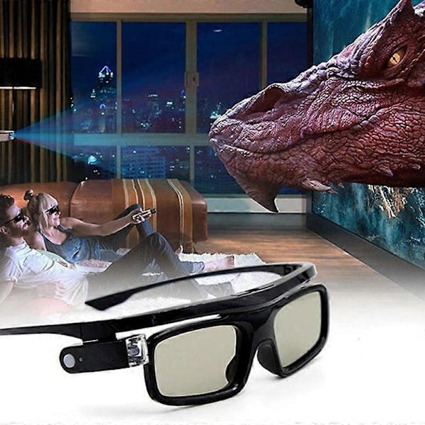 GL1800 3D-lasit Kevyet Teräväpiirtokuva PC Musta Aktiiviset Suljin 3D-lasit DLP LINK 3D -projektoreille/televisioille