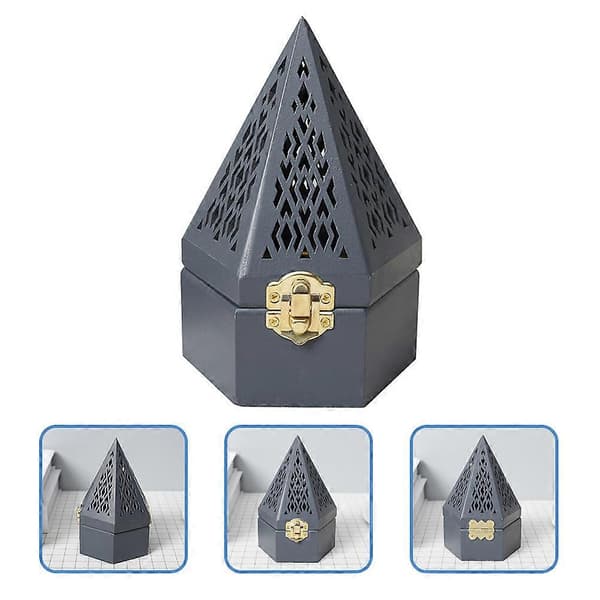 Hul Pyramideformet Røkelsesholder i Tre, Klassisk Røkelsesbrenner