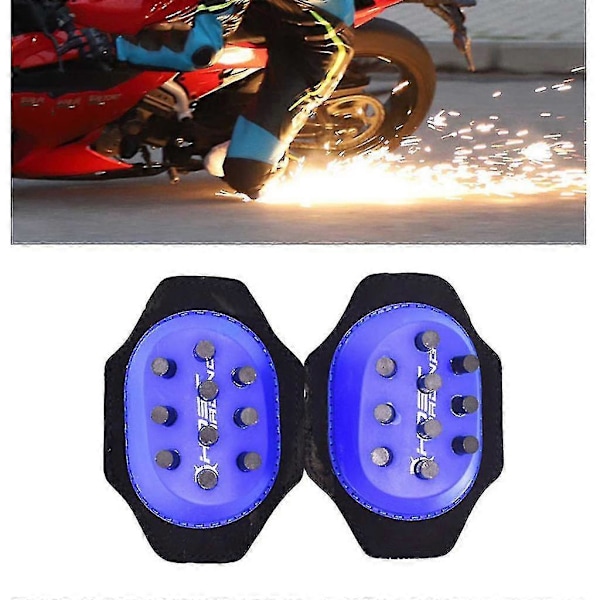 Skyddande Motorcykel Knäskydd Firepower Slider Gnistslipande Knäväska Blue 20 fire point
