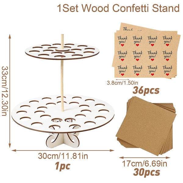 Bryllup Kraft Papirbrett Konfetti Kjegle Stativ Boks Brett For Bryllupsdekorasjon Blomst Konfetti Kjegler Rustikk Bryllup Papirholder set 2
