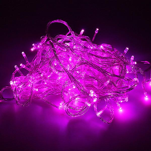 10m-100m Led Fairy String Lights Party Bröllop Utomhus Inomhus Juldekoration Glödlampa rekvisita Pink EU Plug 10M 100LED