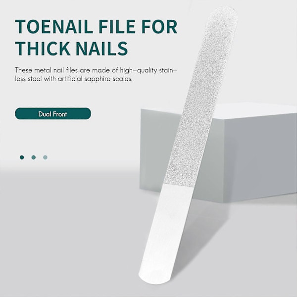 6 Delar Nagelfil i Rostfritt Stål Dubbelsidig Diamant Nagelfil Metall Nagelfil Manikyrfil För