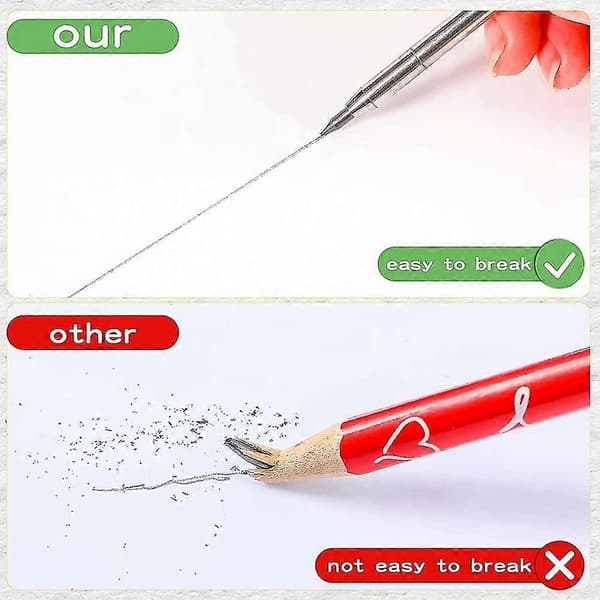 36 Stycken Torra Grafitstift, 2,0 mm Torra Pennstift, Mekaniska Pennstift För Solid Carpe